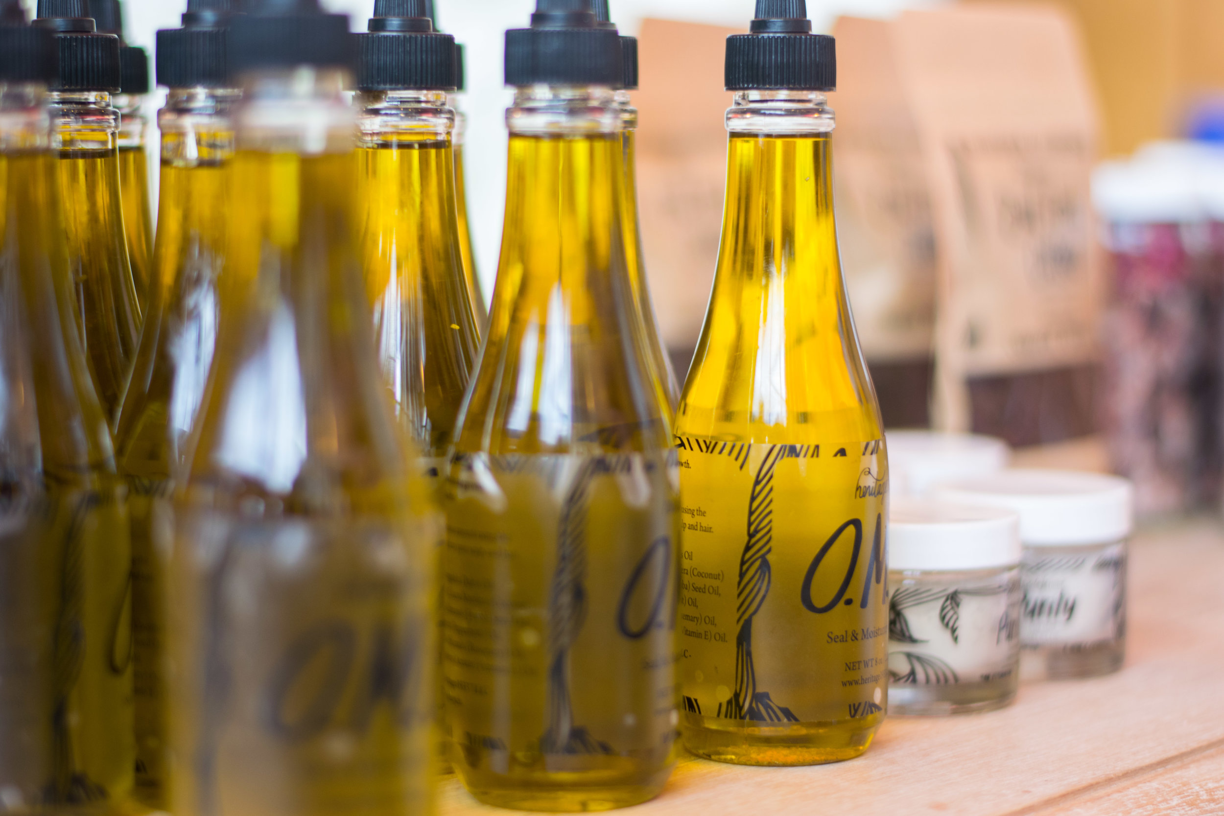Pictured is Heritage1933's "O.M.G. Seal &amp; Moisturizing Oil," at The Naturalista Hair Show on Saturday, Sept. 16, 2017. This product doubles as an oil for your hair and skin.
