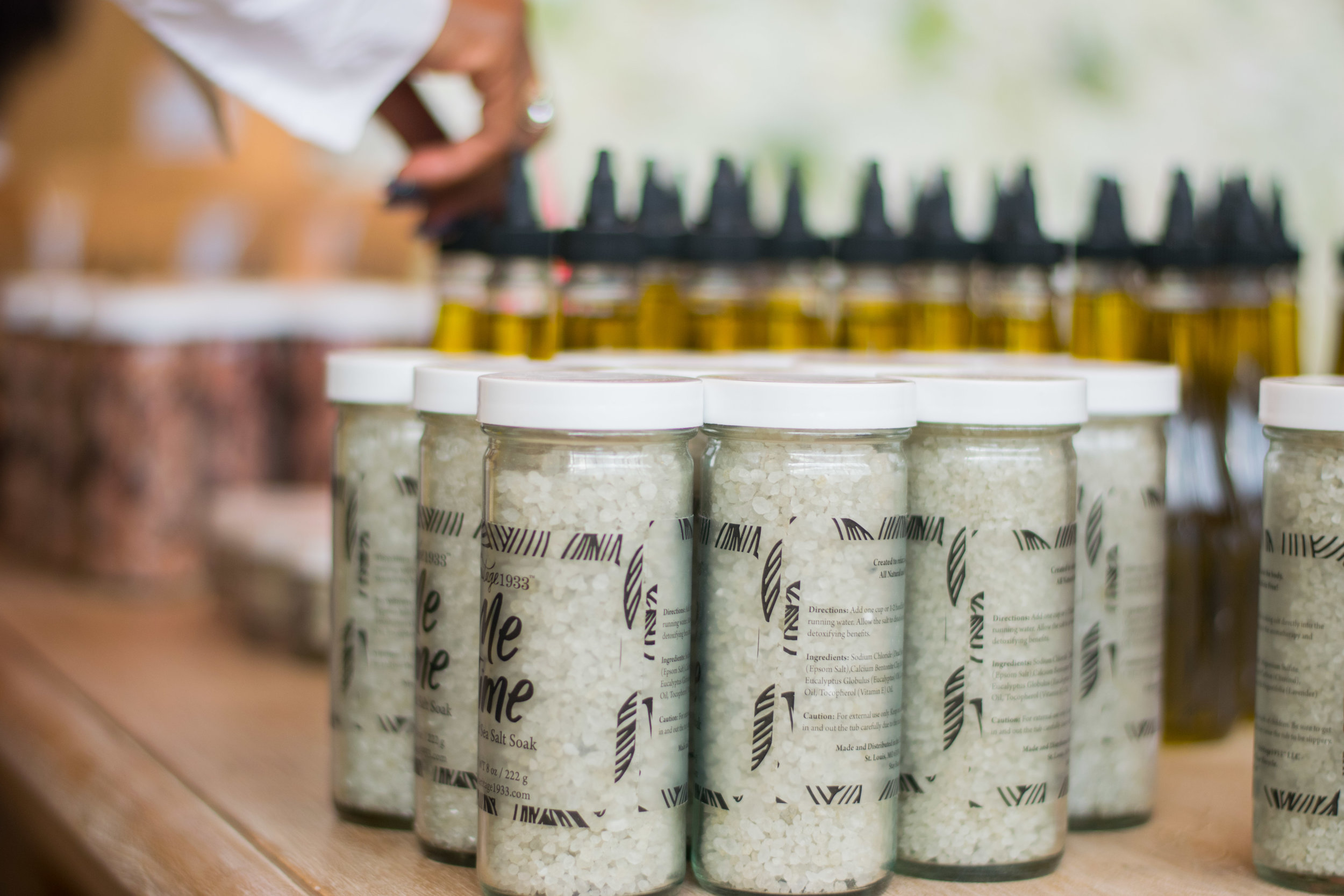 Pictured is Heritage1933's "Me Time" Dead Sea salt soak at The Naturalista Hair Show on Saturday, Sept. 16, 2017. This soak will relax your body, relieve pain, and exfoliate dead skin.