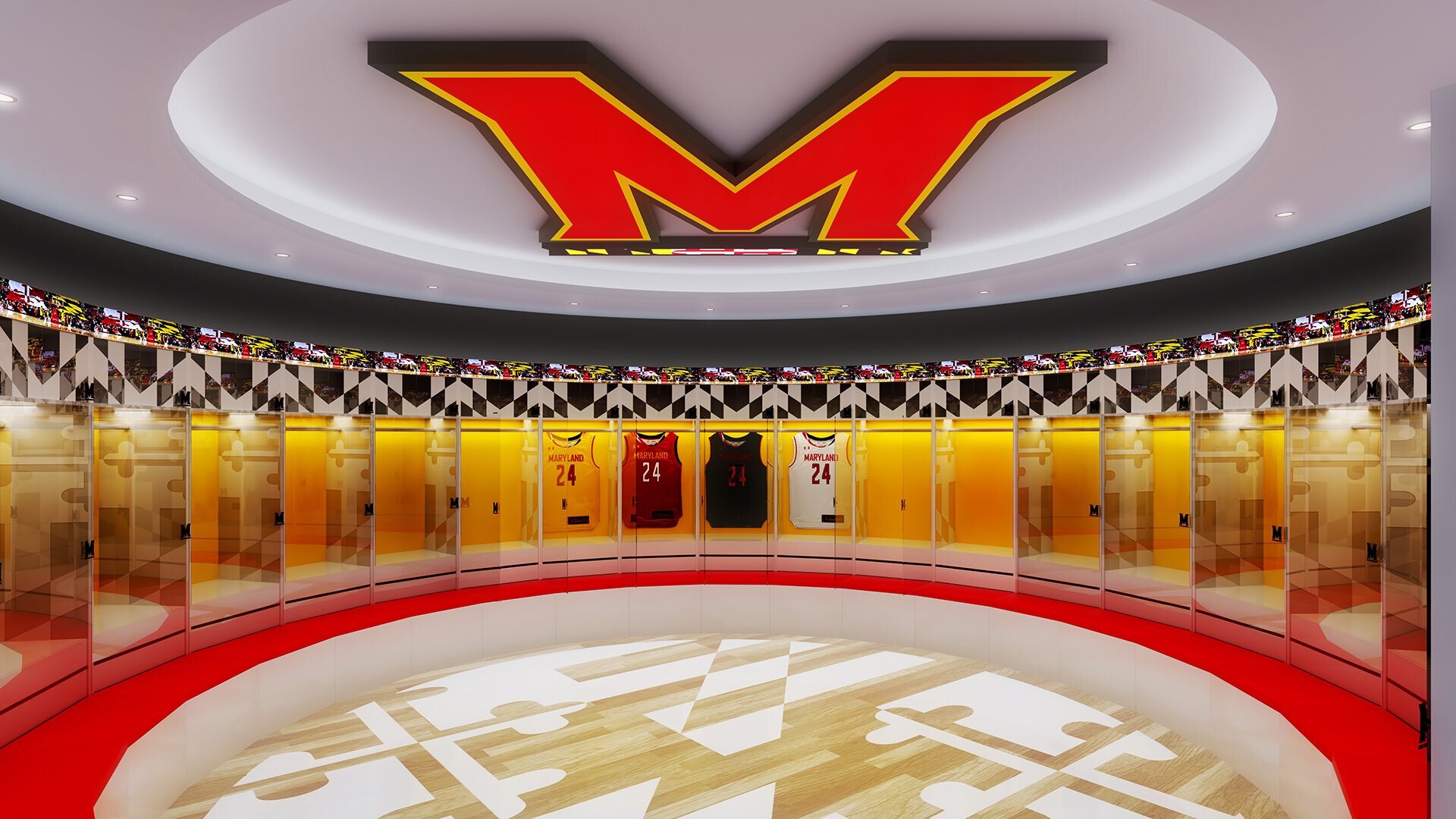  Along with the upgraded locker rooms, it will feature two separate indoor practice courts and a hallway that illustrates the history of Maryland basketball over the seasons. (Maryland Athletics) 