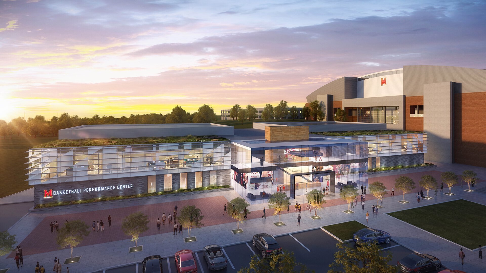  Maryland&rsquo;s new facility will be built on the south side of Xfinity Center over Lot UU. (Maryland Athletics) 